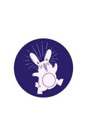 Zıplayan tavşan dövmesi ikonunun hareketli animasyonu