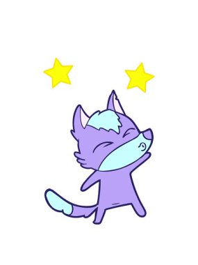 dönen yıldızlar çizgi film kurdu somurtmasının animasyonu