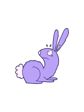 Çizgi filmin radyoaktif ışıldayan animasyonu ürkmüş tavşan.