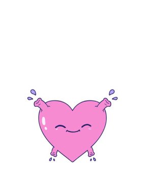 Mutlu kalbin hareketli animasyonu.