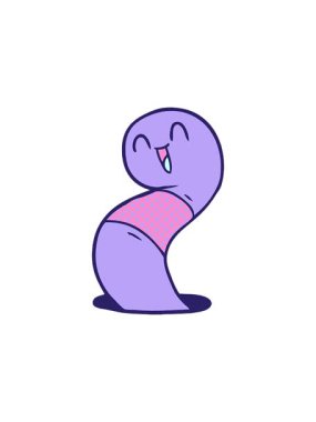 Mutlu solucanın çizgi film animasyonunu bölme etkisi