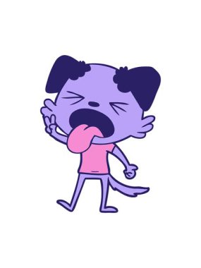 Tiksinmiş köpek çizgi filminin hareketli animasyonu