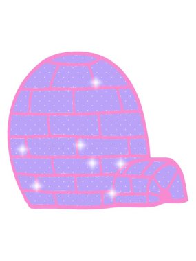 Karikatür karikatür buz iglosunun ışıltılı etkisi