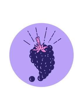 Dövme stili üzüm ikonunun hareketli animasyonu