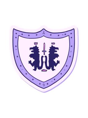 Bir karikatür heraldik kalkanının sticker 'ının efekt canlandırması