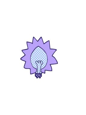 Çizgi film karalama ampulünün yatay titreşimli animasyonu