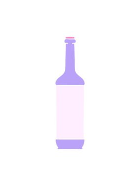 Titrek hareketli el animasyonu çizilmiş tuhaf çizgi film şarap şişesi.