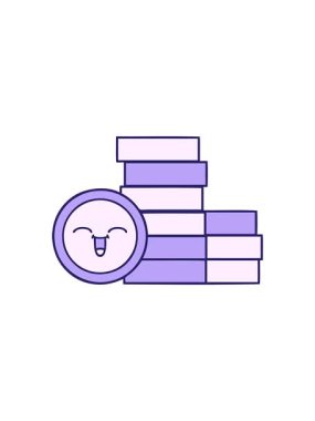 Bozuk paraların sevimli bir çizgi filminin hareketli animasyonu