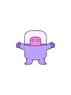 el çizimlerinin parlayan radyoaktif animasyonu takım elbiseli bir uzaylının karalaması