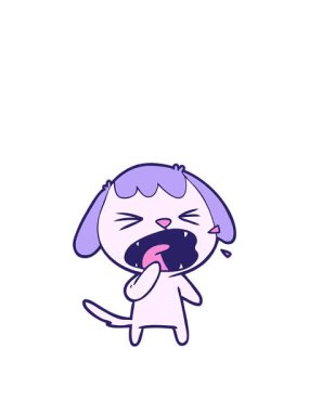 Karikatür köpek havlamasının canlandırması yükselir ve yüzer.