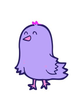 Çizgi filmin animasyonunu güçlendir Sevimli eğlenceli kuş