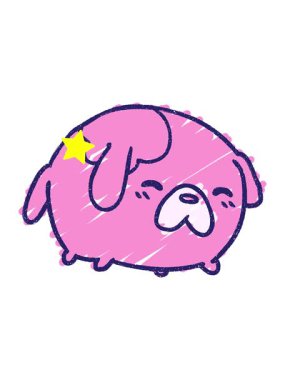 Parlayan yıldızlar Küçük Köpek Tebeşiri Çiziminin animasyonunu etkiler