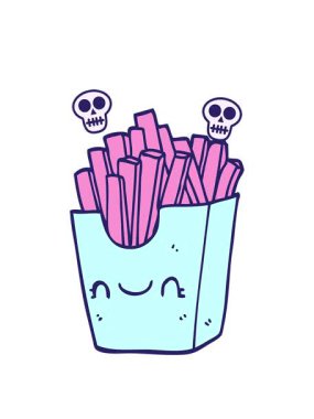 Çizgi filmlerdeki patates kızartmalarının kafatası animasyonları.