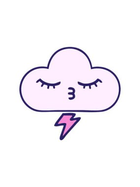 Bir gök gürültüsü bulutunun retro grunge doku çizgi filminin basınçlı canlandırması