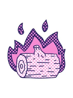 Çizgi roman tarzı tuhaf kamp ateşinin animasyonunu bob ve duraklat