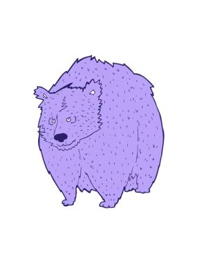 Dev ayı çizgi filminin titreşimli animasyonu