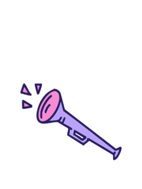 stretching up animation of brazilian samba trumpet blasting