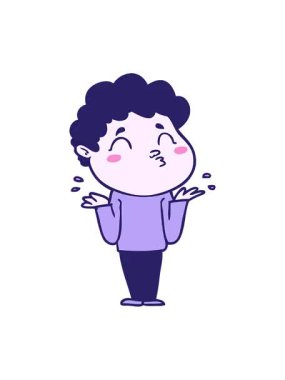 Çizgi film karakterinin omuz silkme efektinin piksel efekti