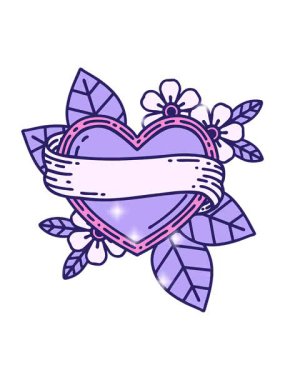 Bir kalp ve bayrağın simgesel dövme imgesinin simgesel etkisi