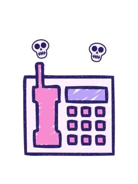 Bir Telefon Tebeşiri Çiziminin kafatası animasyonu