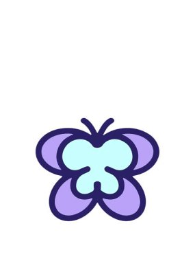 Basit, parlak bir kelebek çizgi filminin animasyonunu genişletiyorum.