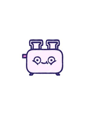 Bir tost makinesi çiziminin yıldız patlaması etkisi animasyonu