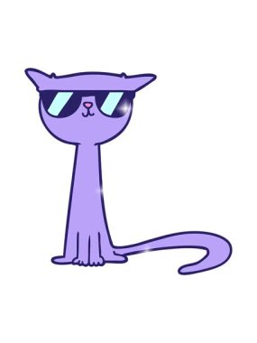 Çizgi filmdeki havalı kedinin parıltı efekti