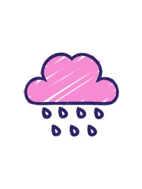 Yağmur Bulutu Tebeşiri Çiziminin dönen hareket animasyonu