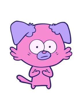 Gergin köpek çizgi filminin dönen hareket animasyonu