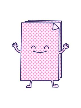 Çizgi roman stili çizgi film mutlu kağıt yığınlarının animasyonunu pikselleştir