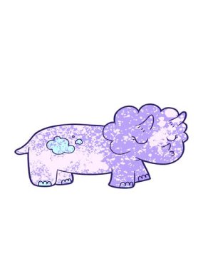 çizgi film triceratops 'un hareketli animasyonu