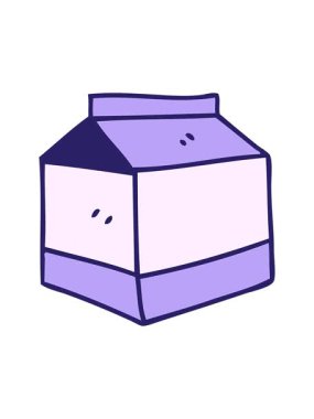 El hareketlerinin hareketli animasyonu çizgi film gibi garip meyve suyu kartonlarını çizdi.