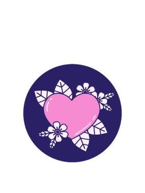 Botanik bir kalbin dövmesel görüntüsünün hareketli animasyonu