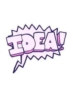 Serbest konuşma baloncuğunun hareketli animasyonunu karikatür desenli fikir sembolü ile oynat