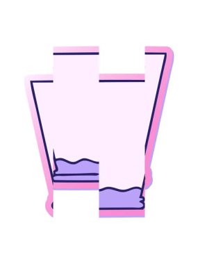 Çizgi film çizili viski bardağının garip el yapıştırmasının bölünmüş hareket animasyonu