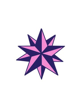 Bir yıldızın ikonik dövme tarzının yıldız patlaması etkisi animasyonu