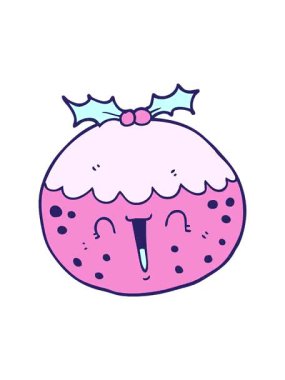 Noel pudinginin dönen hareketli animasyonu