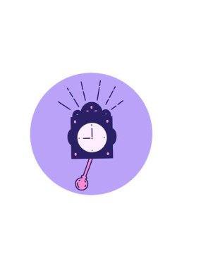 Dövme stili tik saatinin yatay titreşimli simgesi