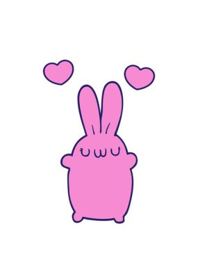 dönen kalpler sevimli tavşan çizgi filminin animasyonu