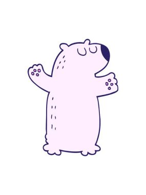 kutup ayısı çizgi film elementinin pixelize etkisi