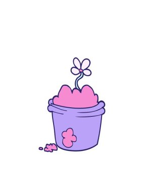 Yanıp sönen radyal çizgiler basit bir saksının canlandırması