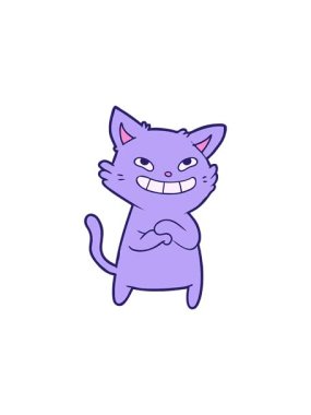 Mutlu çizgi film kedi çizimlerinin radyoaktif parlayan animasyonu