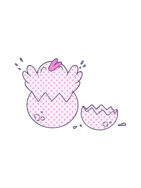 Yumurtadan çıkan karikatür hatunun hareketli animasyonu