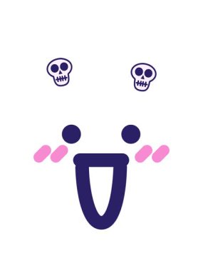 Çılgın mutlu yüz ikonunun dönen kafatası animasyonu