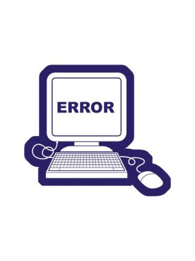 Bir bilgisayar hatasının vektör simgesi çiziminin hareketli canlandırması