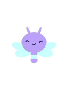 Sevimli çizgi film böcek tasarımının radyoaktif parlayan animasyonu