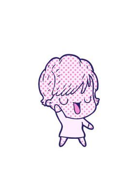 Yanıp sönen çizgi film çizen kadın çizimleri.