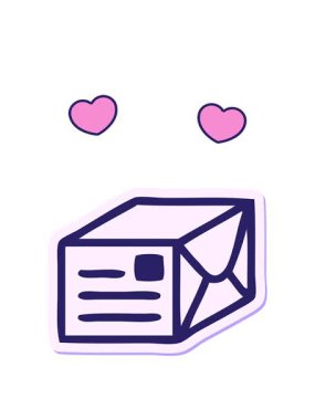 Tatlı bir karikatür kağıdının çıkartmasının dönen kalp animasyonu