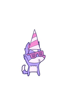 Çizgi film kurtlarının ıslık çalışını canlandırıyor.