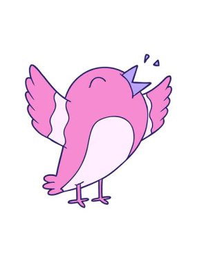 kuş retro çizgi filminin efekt animasyonunu renklendir